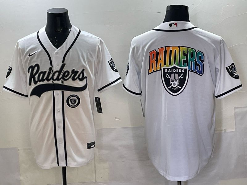 Men 2025 Nike Oakland Raiders Blank White Joint Name  Limited NFL Jersey style 050->oakland raiders->NFL Jersey